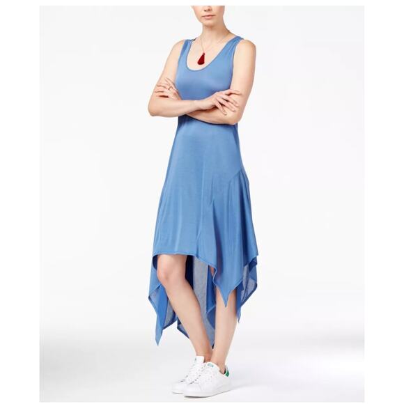 Rachel Rachel Roy Blue Asymmetrical Scoop Neck Sleeveless Maxi Dress Size Large - Picture 1 of 10